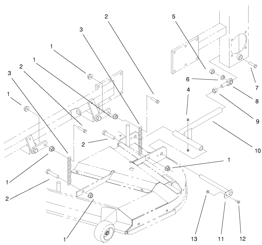 Frame And Deck Assembly Diagram and Parts List for 74205 990001 - 999999 Toro Lawn Tractor