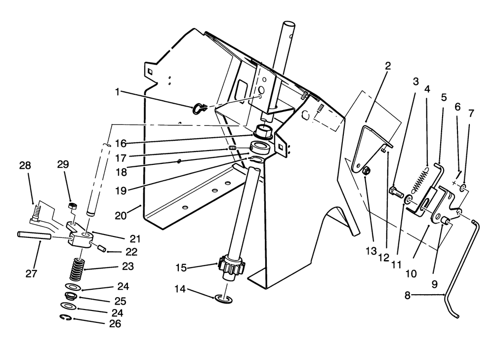 Steering Shaft And Indicator Assembly Diagram and Parts List for 72060 3900001 - 3999999 Toro Lawn Tractor