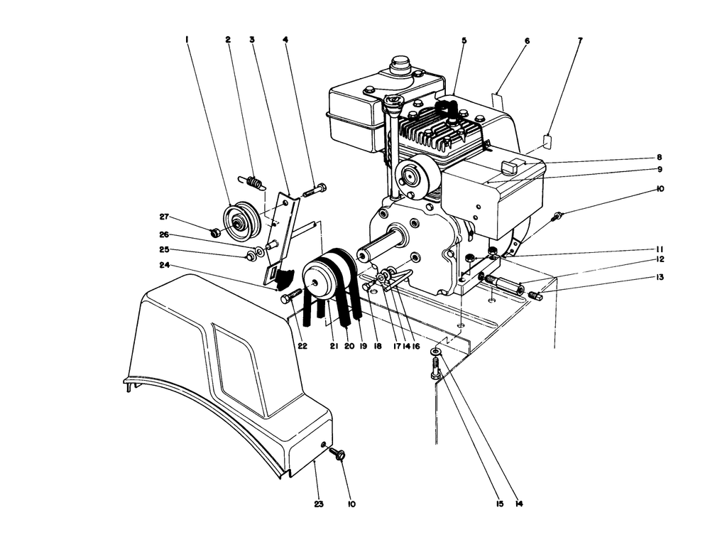 Engine Assembly Diagram and Parts List for 38035 4000001 - 4999999 Toro Snow Blower