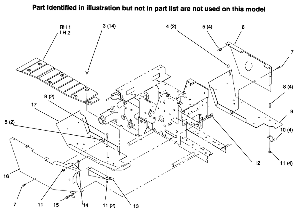 Footrests Diagram and Parts List for 73422 6900001 - 6999999 Toro Lawn Tractor