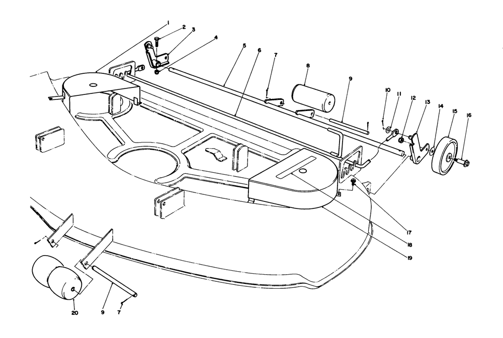 44" Cutting Deck Model No. 57358 (Continued) Diagram and Parts List for 57358 7000001 - 7999999 Toro Lawn Mower