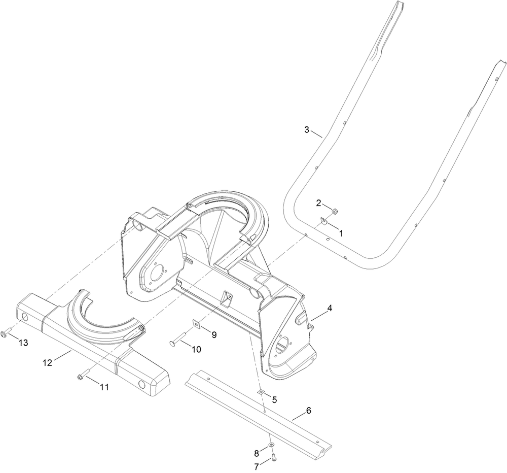 Auger Housing Assembly Diagram and Parts List for 38473 409130000 - 999999999 Toro Snow Blower
