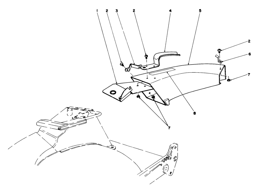 Side Discharge Chute Model No. 59108 (Optional) Diagram and Parts List for 20672 5000001 - 5999999 Toro Lawn Mower