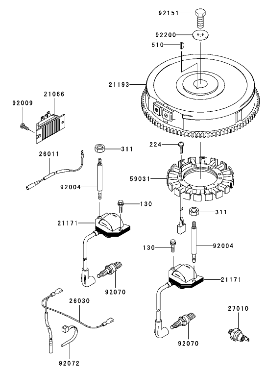 Electric Equipment Assembly Diagram and Parts List for 74416 (250000001-250005000)(2005) Toro Lawn Mower