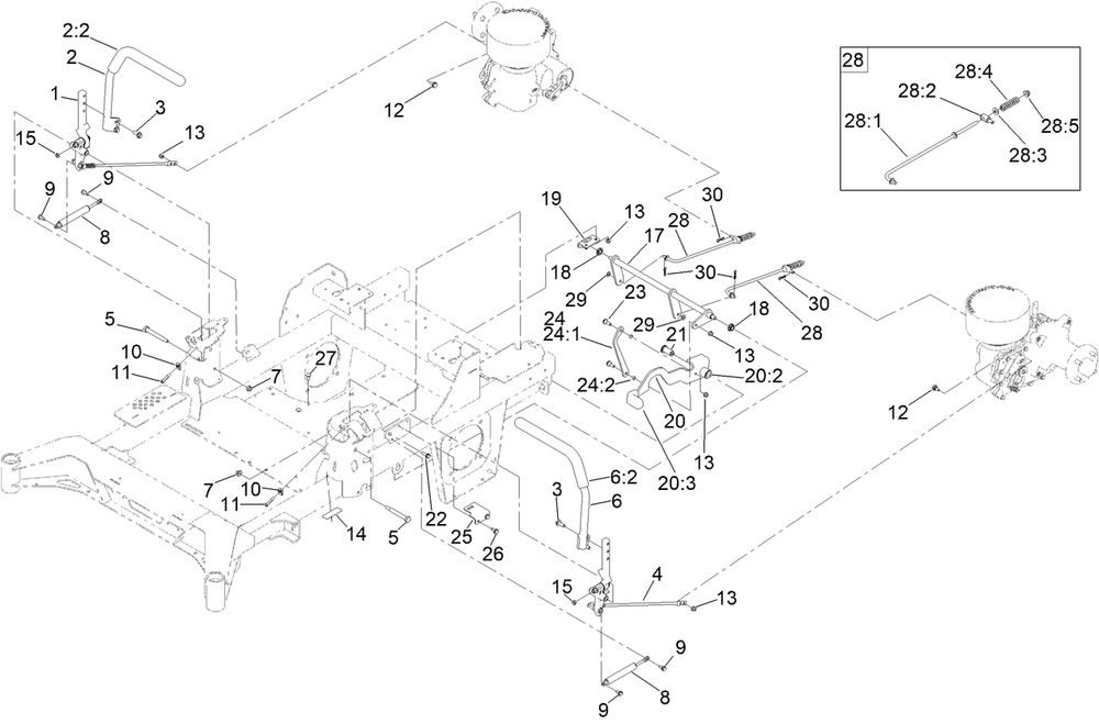 Motion Control Assembly Diagram and Parts List for 74048TE 414071690 - 999999999 Toro Lawn Tractor