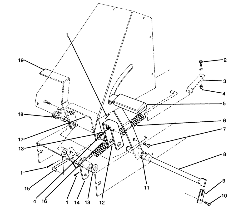 Brake & Clutch Assembly Diagram and Parts List for 70141 49000001 - 49999999 Toro Lawn Tractor