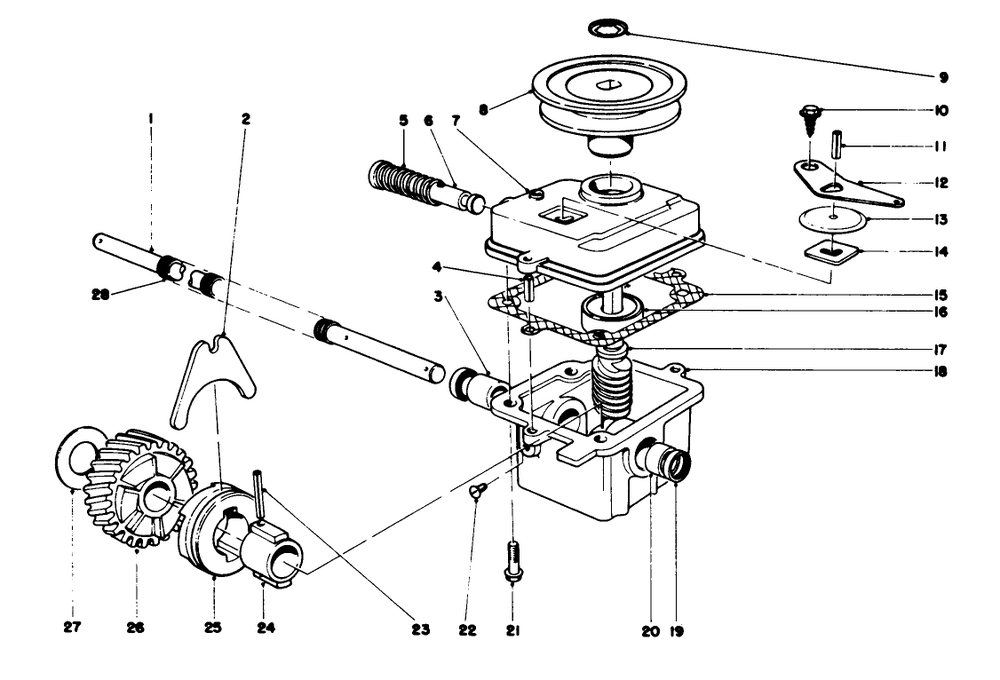 Gear Case Assembly Diagram and Parts List for 20755 1000001 - 1999999 Toro Lawn Mower