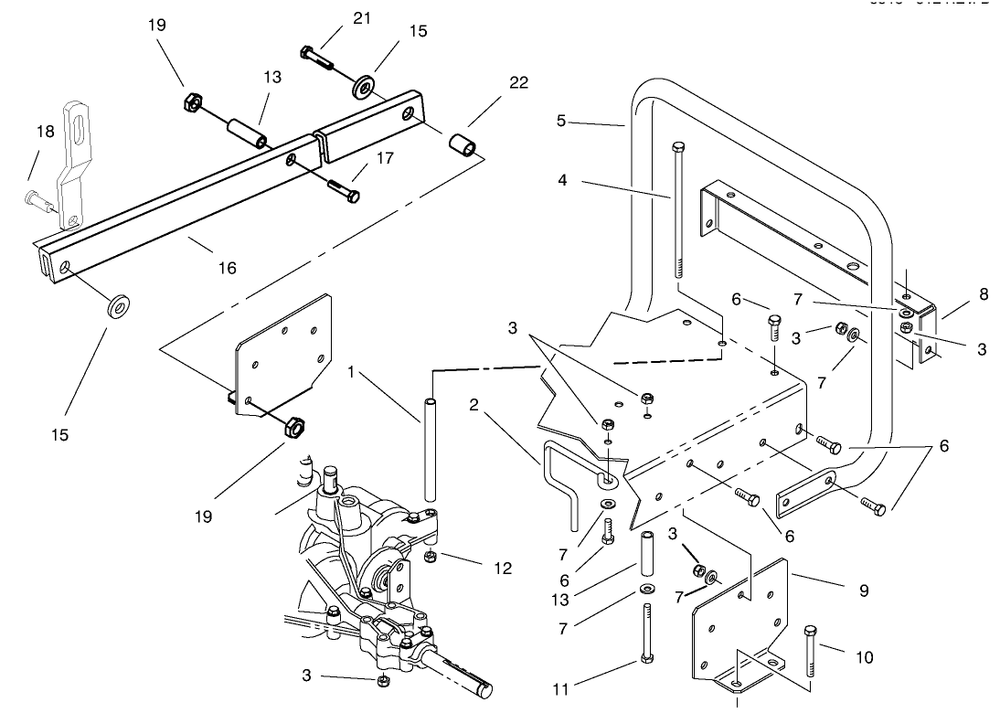 Stand Bar Assembly Diagram and Parts List for 70142 79000001 - 79999999 Toro Lawn Tractor