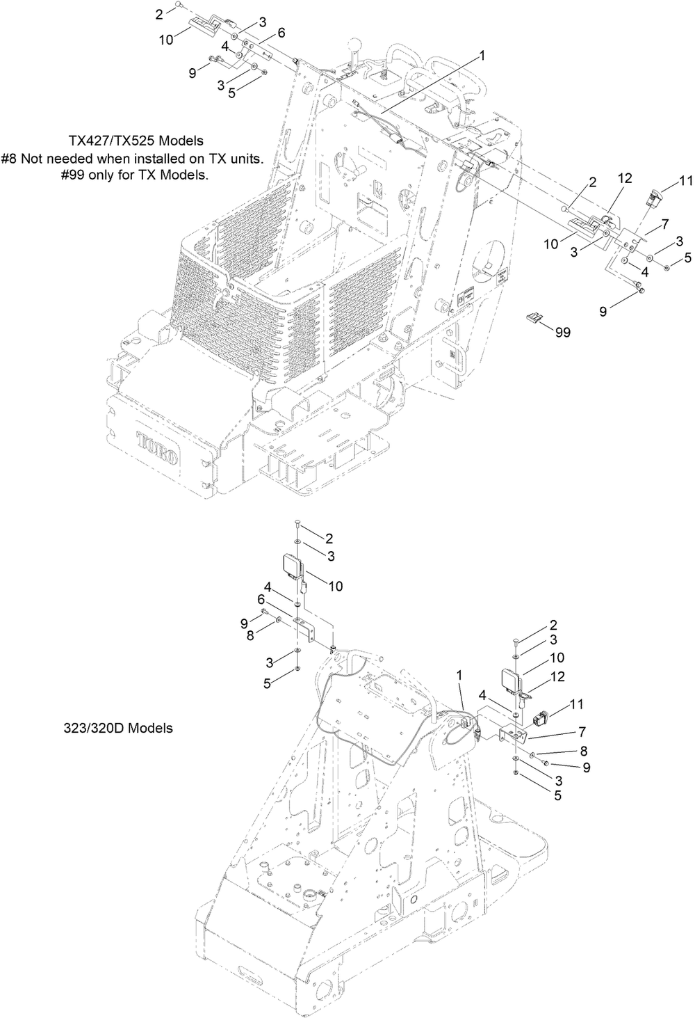 Light Kit Assembly No. 144-7101 Diagram and Parts List for 144-7101  Toro Lawn Tractor Accessories
