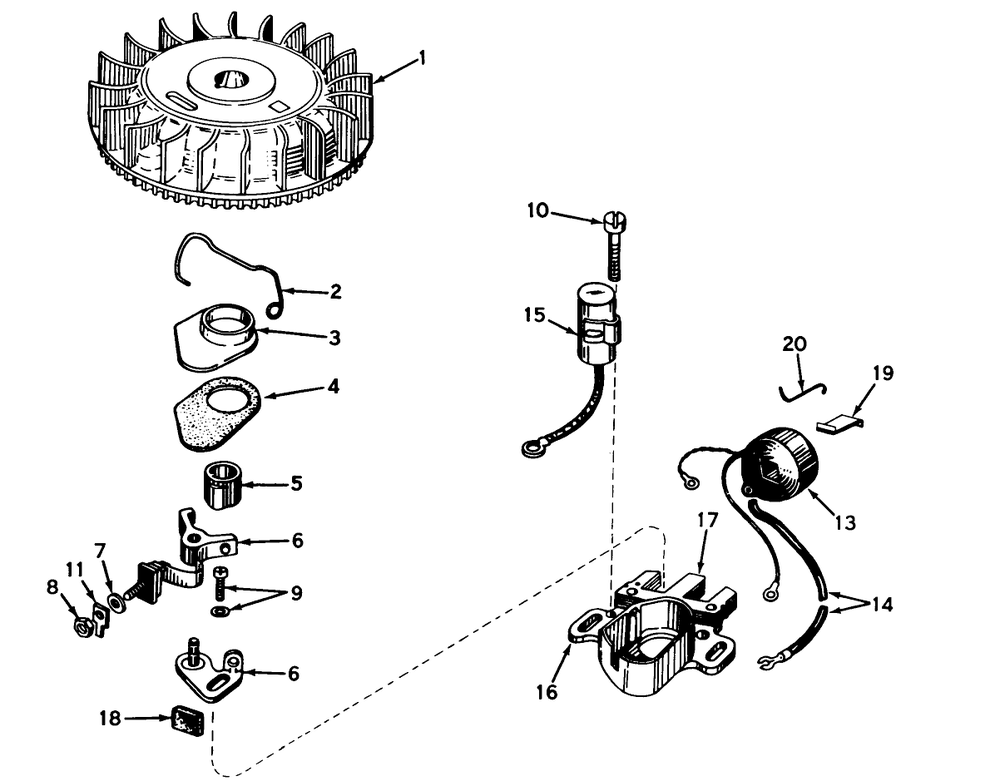 Magneto No. 610716 Diagram and Parts List for 18212 8000001 - 8999999 Toro Lawn Mower