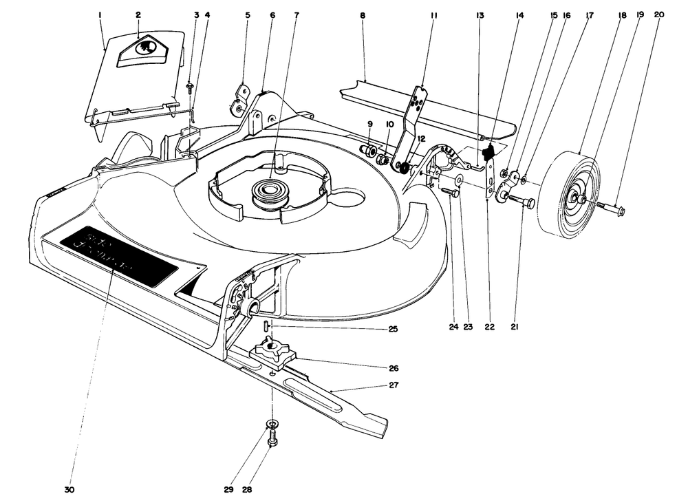 Housing Assembly Diagram and Parts List for 16771 3000001 - 3999999 Toro Lawn Mower