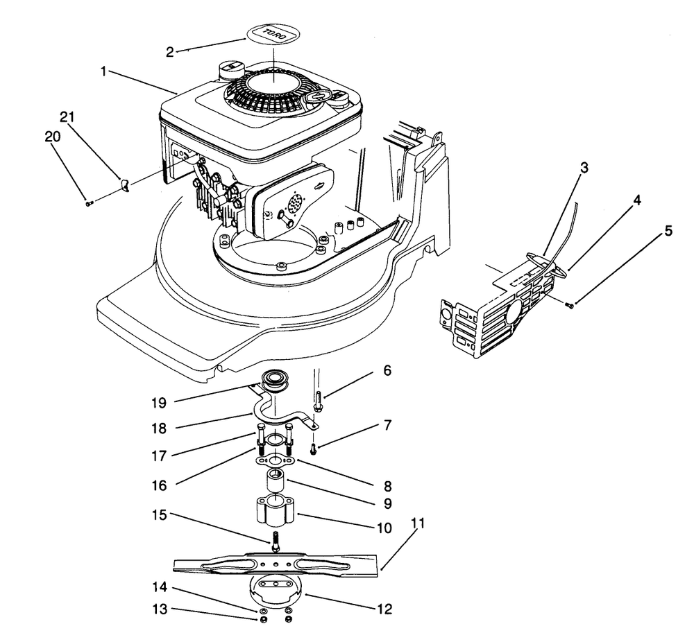 Engine Assembly (Model No. 20906b) Diagram and Parts List for 20906B 1000001 - 1999999 Toro Lawn Mower