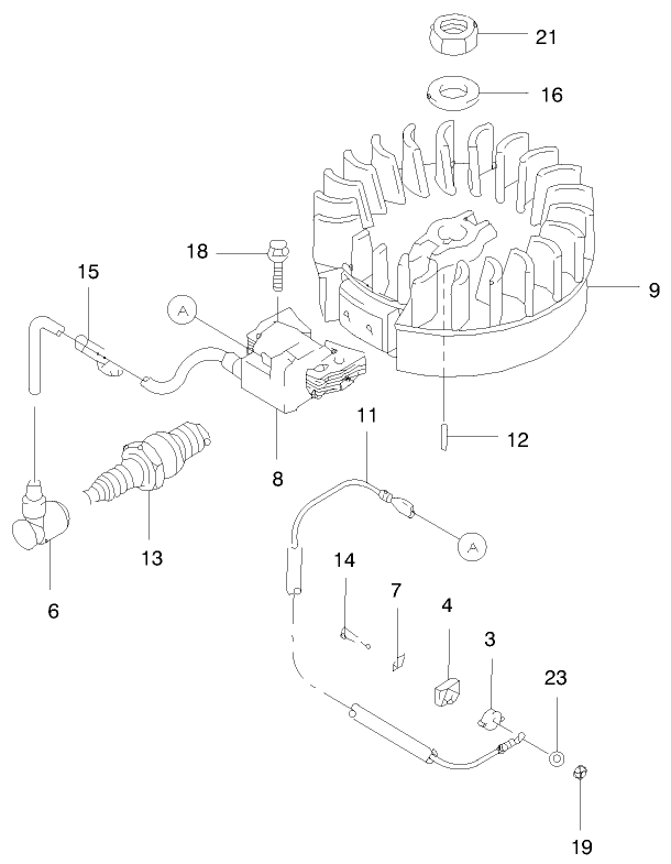 Electric Equipment Diagram and Parts List for 22172 9900001 - 9999999 Toro Lawn Mower