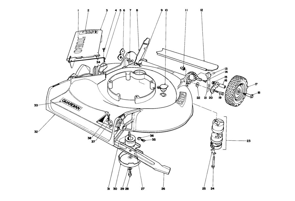 Housing Assembly Model No. 21610 & 21711 Diagram and Parts List for 21610 4000001 - 4999999 Toro Lawn Mower