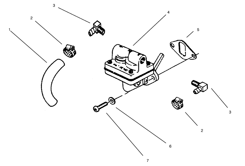 Fuel Pump Diagram and Parts List for 73403 7900001 - 7999999 Toro Lawn Tractor
