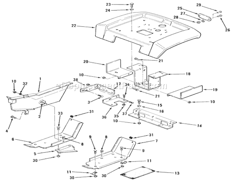 Page AR Diagram and Parts List for 31-10K802 1000001-1999999 - 1991 Toro Lawn Tractor