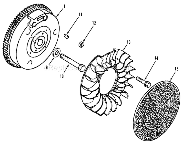 Kohler Flywheel Diagram and Parts List for 31-10K802 1000001-1999999 - 1991 Toro Lawn Tractor
