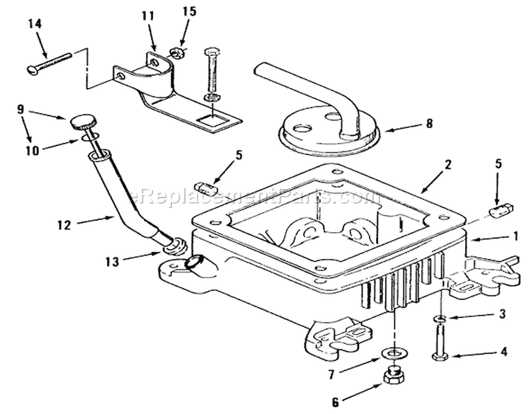 Oil Base Fill Tube And Bracket Diagram and Parts List for 31-10K802 1000001-1999999 - 1991 Toro Lawn Tractor