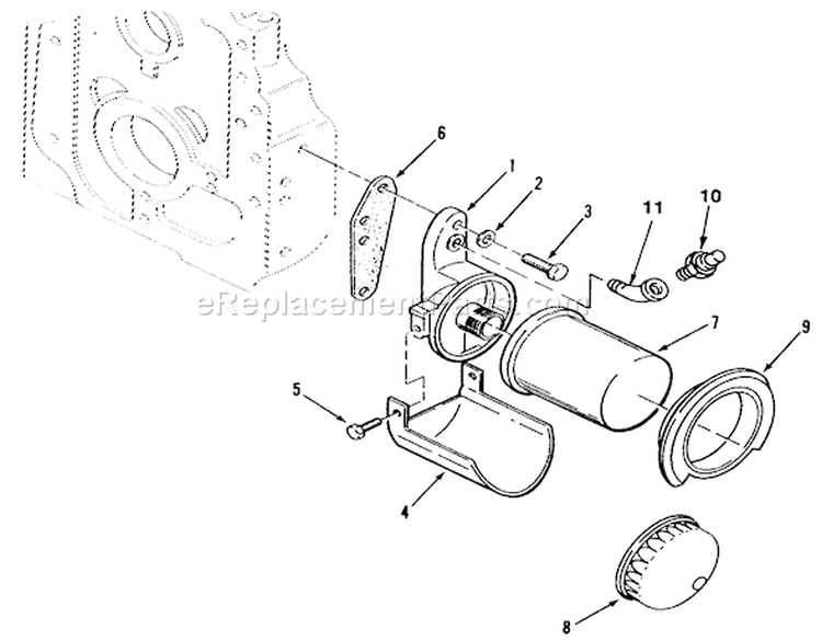 Oil Filter Diagram and Parts List for 31-10K802 1000001-1999999 - 1991 Toro Lawn Tractor