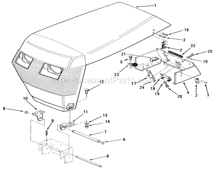 Sheet Metal And Covers Diagram and Parts List for 31-10K802 1000001-1999999 - 1991 Toro Lawn Tractor