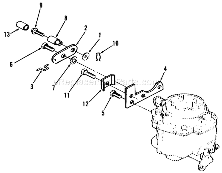 Choke Linkage Diagram and Parts List for 31-10K802 1000001-1999999 - 1991 Toro Lawn Tractor