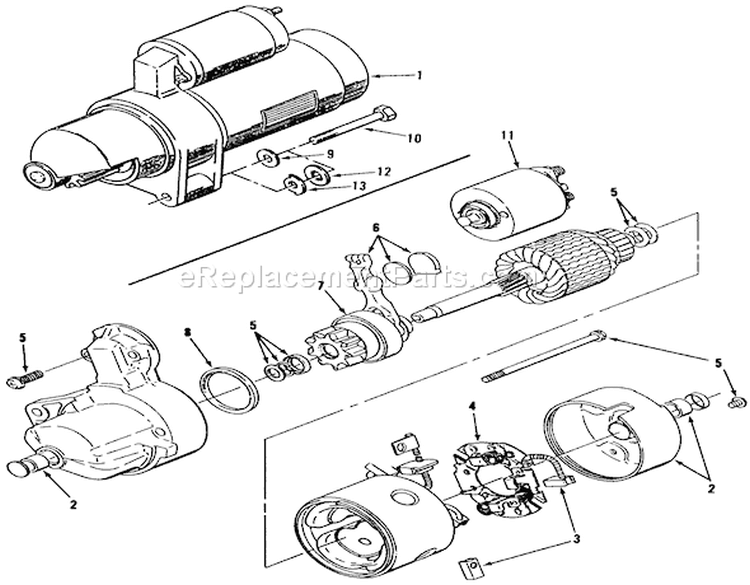 Starter Diagram and Parts List for 31-10K802 1000001-1999999 - 1991 Toro Lawn Tractor