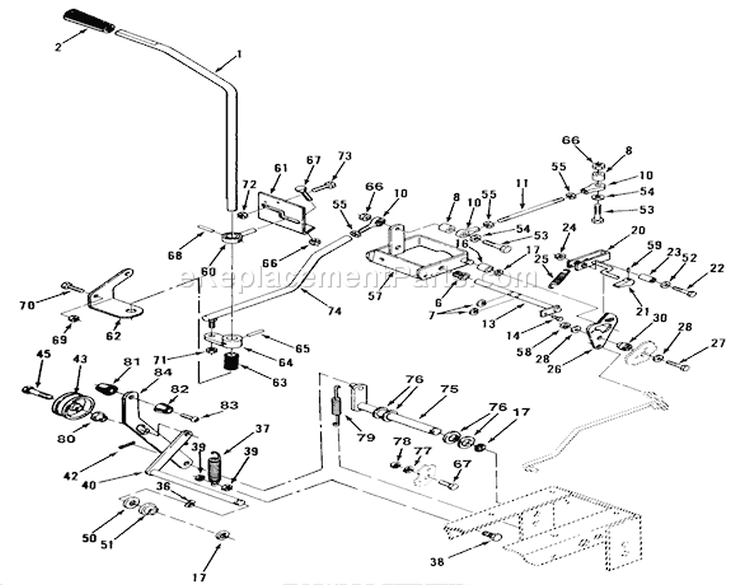 Clutch, Brake And Speed Control Linkage-312-H & 416-H Diagram and Parts List for 51-16OE01 1000001-1999999 - 1991 Toro Lawn Tractor
