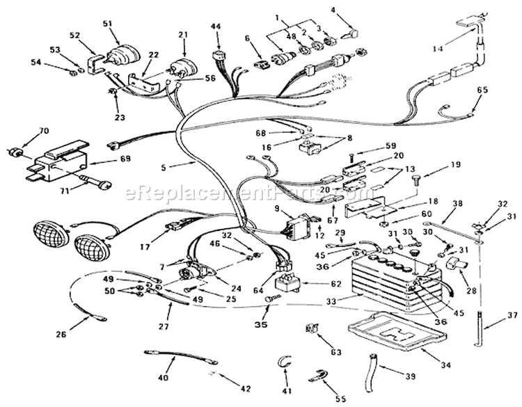 Electrical System Diagram and Parts List for 31-16O804 2000001-2999999 - 1992 Toro Lawn Tractor