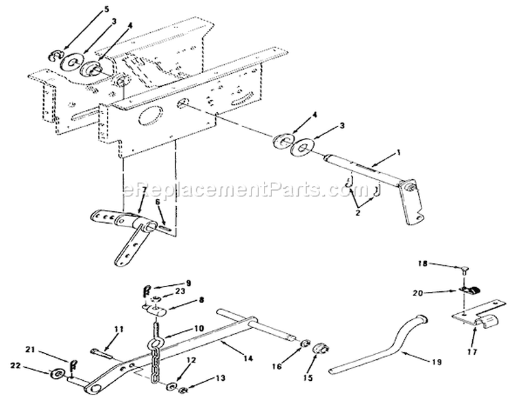 Hydrostatic Lift Linkage 312-H & 416-H Diagram and Parts List for 31-16O804 2000001-2999999 - 1992 Toro Lawn Tractor