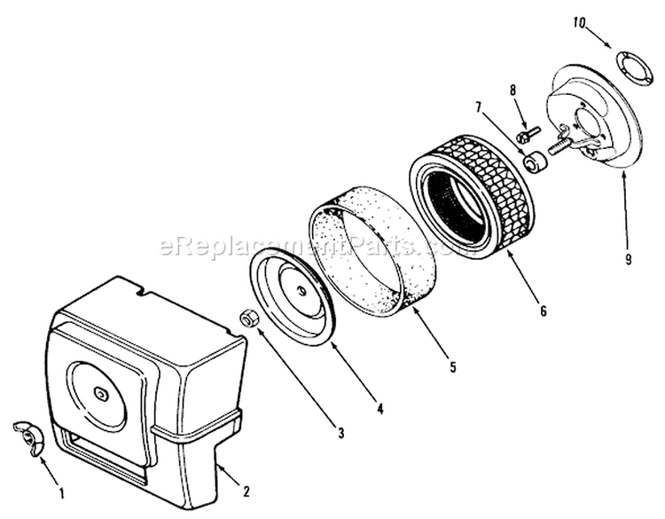 Kohler Air Intake Diagram and Parts List for 31-16O804 2000001-2999999 - 1992 Toro Lawn Tractor