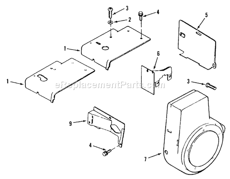 Kohler Baffles And Shrouds Diagram and Parts List for 31-16O804 2000001-2999999 - 1992 Toro Lawn Tractor