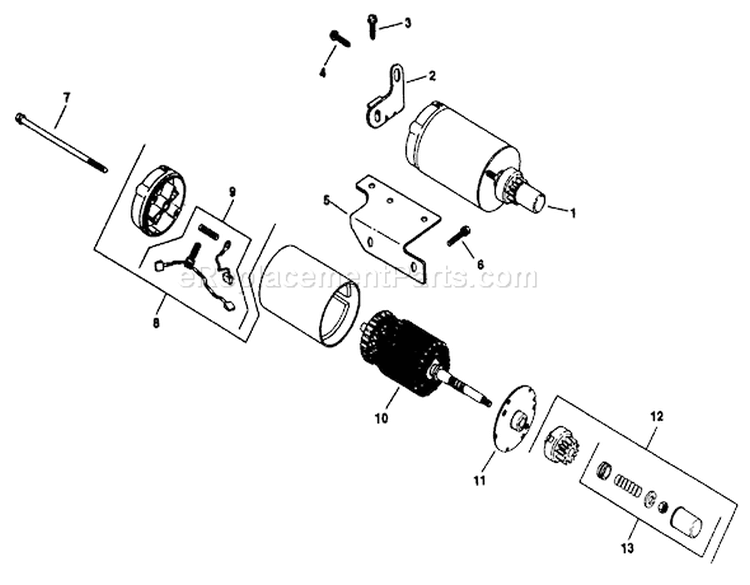 Kohler Starter Diagram and Parts List for 31-16O804 2000001-2999999 - 1992 Toro Lawn Tractor
