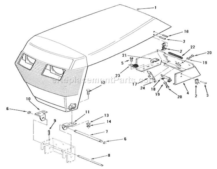 Sheet Metal And Covers Diagram and Parts List for 31-16O804 2000001-2999999 - 1992 Toro Lawn Tractor