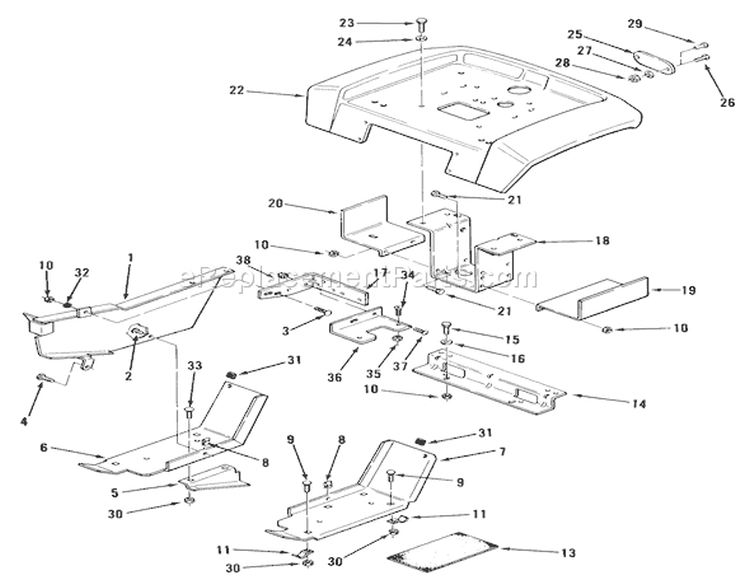 Page AU Diagram and Parts List for 31-16O804 2000001-2999999 - 1992 Toro Lawn Tractor
