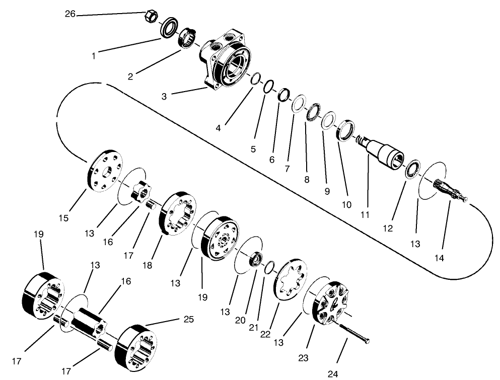 Traction Drive Motor (Torqumotor) Diagram and Parts List for 30188 7900001 - 7999999 Toro Lawn Tractor Accessories