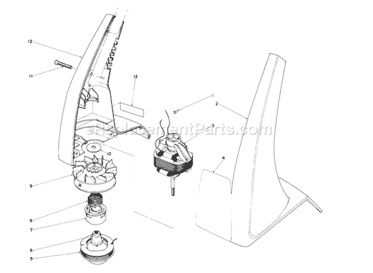 Page B Diagram and Parts List for 51235C 8000001-8999999 - 1988 Toro Trimmer