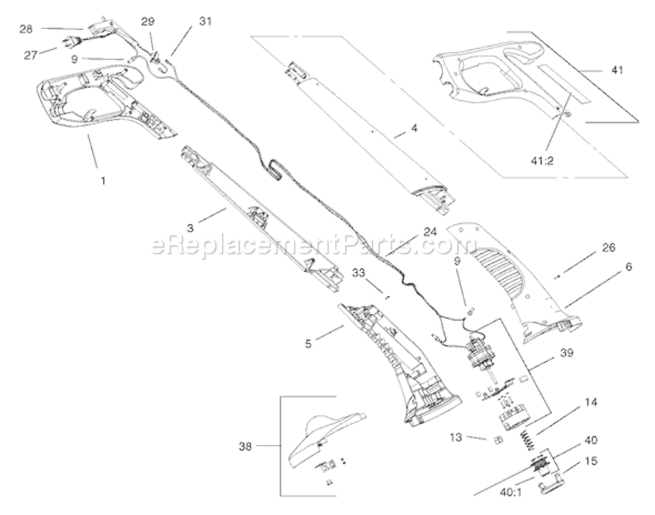 Page A Diagram and Parts List for 51241 210000001-2109999992001 Toro Trimmer