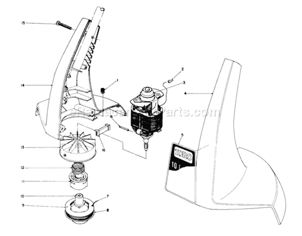 Page B Diagram and Parts List for 51255 2000001-29999991992 Toro Trimmer