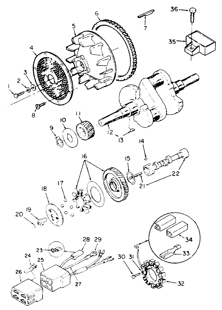 Blower & Crankshaft-Onan P220g Type 1/10808g Diagram and Parts List for 30620 690001 - 699999 Toro Lawn Tractor