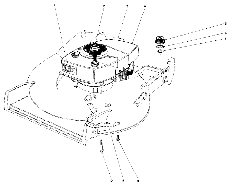 Engine Assembly Diagram and Parts List for 10500 1000001 - 1999999 Toro Lawn Mower