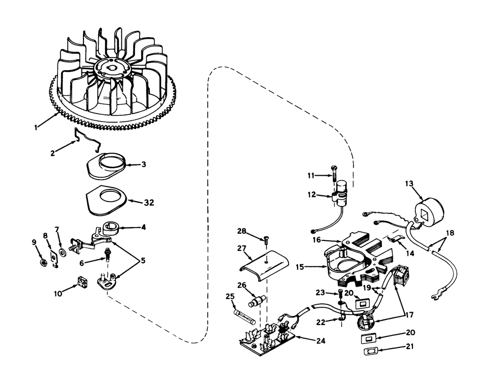 Magneto No. 610681a (Electric) Diagram and Parts List for 57131 3000001 - 3999999 Toro Lawn Tractor
