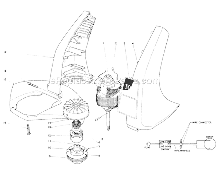 Page B Diagram and Parts List for 51318 1000001-1999999 - 1981 Toro Trimmer
