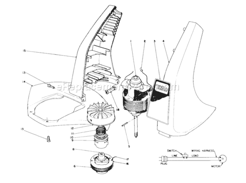 Page B Diagram and Parts List for 51325 2000001-29999991992 Toro Trimmer