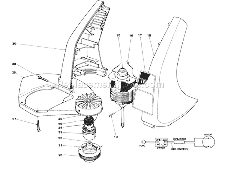 Page B Diagram and Parts List for 51325 9000001-9999999 - 1979 Toro Trimmer