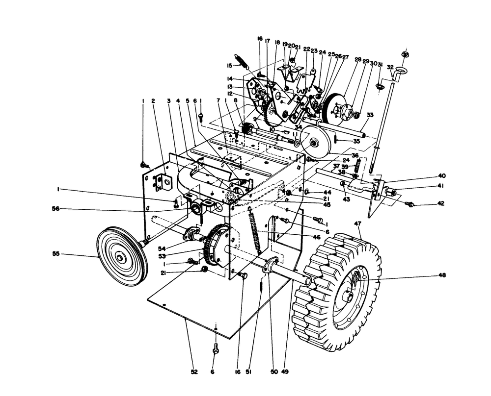 Traction Assembly Diagram and Parts List for 38035 6000001 - 6999999 Toro Snow Blower