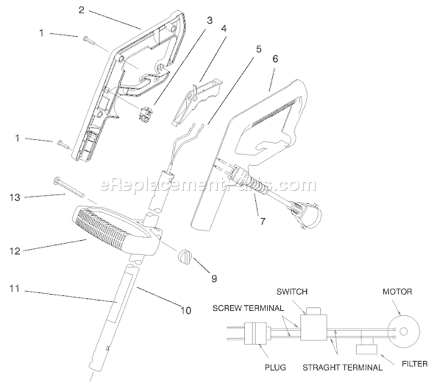 Page A Diagram and Parts List for 51349 9900001-999999991999 Toro Trimmer