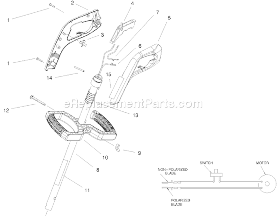 Page A Diagram and Parts List for 51350 210000001-2109999992001 Toro Trimmer