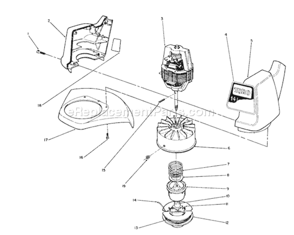 Page B Diagram and Parts List for 51440C 9000001-99999991989 Toro Trimmer
