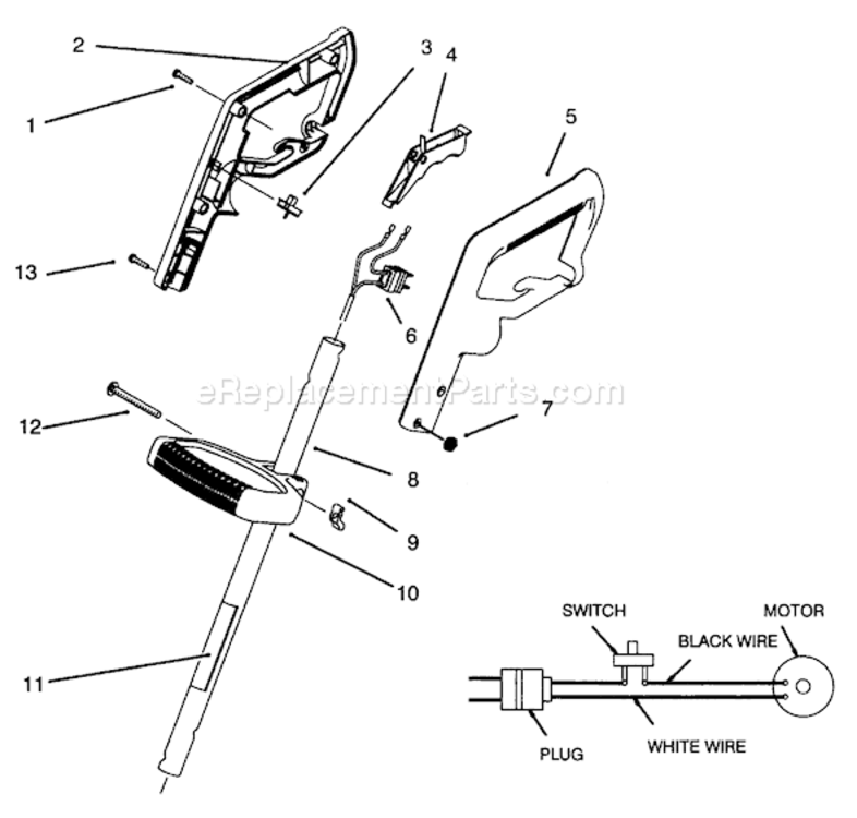 Page A Diagram and Parts List for 51443 49000001-499999991994 Toro Trimmer