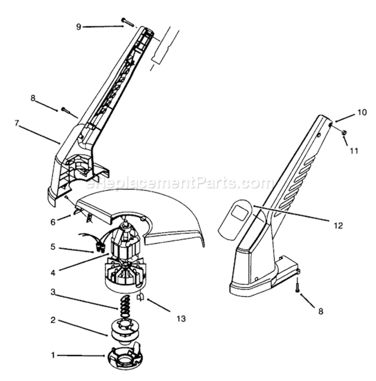 Page B Diagram and Parts List for 51443 49000001-499999991994 Toro Trimmer